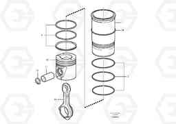 7925 Cylinder liner and piston L150E S/N 8001 -, Volvo Construction Equipment