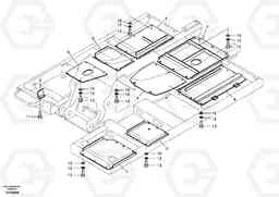 8410 Hatches under engine, hydr.pumps, cooler, m.valve and fuel tank. EC210B, Volvo Construction Equipment