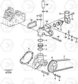 40777 Water pump and thermostat housing L50E BRAZIL, S/N 71001 -, Volvo Construction Equipment