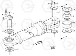 43091 Hydraulic cylinder with fitting parts L120E S/N 16001 - 19668 SWE, 64001- USA, 70701-BRA, Volvo Construction Equipment