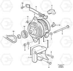 102918 Alternator with assembling details L50E BRAZIL, S/N 71001 -, Volvo Construction Equipment