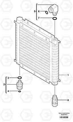 38596 Cooling system: oil cooler ECR38 TYPE 602, Volvo Construction Equipment