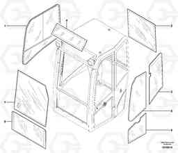 6689 Cab : glass ECR38 TYPE 602, Volvo Construction Equipment