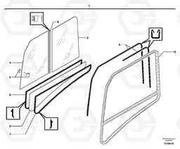 31350 Cab : sliding window ( right ) EC25 TYPE 281, Volvo Construction Equipment