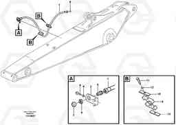 44541 Hammer hydraulics on dipper arm, return line EW160B, Volvo Construction Equipment