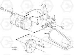 4191 Compressor for cooling agent R134a with fitting parts. L50E BRAZIL, S/N 71001 -, Volvo Construction Equipment