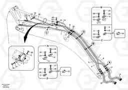 35466 Working hydraulic, dipper arm cylinder on boom. EC240B, Volvo Construction Equipment