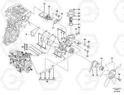 14161 Water pump ECR38 TYPE 602, Volvo Construction Equipment