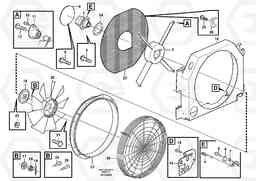 41390 Fan and fan housing L180E S/N 5004 - 7398 S/N 62501 - 62543 USA, Volvo Construction Equipment