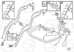 50770 Hydraulic system, 3rd and 4th function. Feed and return lines. L90E, Volvo Construction Equipment