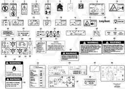 43601 Illustrations of sign plates and decals L70D, Volvo Construction Equipment