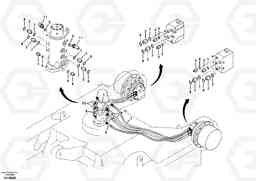 44746 Turning joint line, turning joint to travel motor ECR88 S/N 10001-14010, Volvo Construction Equipment