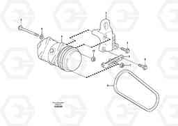 40009 Compressor for cooling agent R134a with fitting parts. L60E, Volvo Construction Equipment