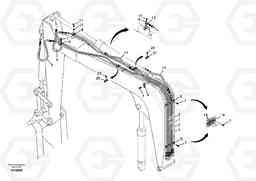 34898 Working hydraulic, dipper arm cylinder on boom. EC55B, Volvo Construction Equipment