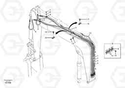 6608 Working hydraulic, dipper arm cylinder on boom. EW55B, Volvo Construction Equipment