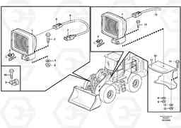 85744 Work lights, front. L120E S/N 19804- SWE, 66001- USA, 71401-BRA, 54001-IRN, Volvo Construction Equipment