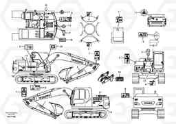 99288 Decal, outer location EC140B, Volvo Construction Equipment