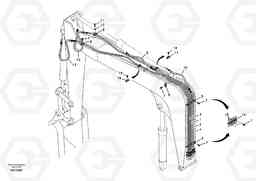 34900 Working hydraulic, dipper arm cylinder on boom. EC55B, Volvo Construction Equipment