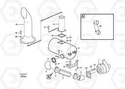 84736 Exhaust system, silencer L120E S/N 16001 - 19668 SWE, 64001- USA, 70701-BRA, Volvo Construction Equipment