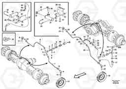 88817 Brake pipes, front axle and rear axle L180E S/N 8002 - 9407, Volvo Construction Equipment