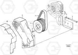 3165 Drive belt and belt protector L220E SER NO 2001 - 3999, Volvo Construction Equipment