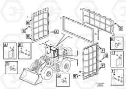 100611 Window guards, side and rear windows. L180E S/N 5004 - 7398 S/N 62501 - 62543 USA, Volvo Construction Equipment