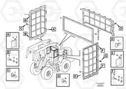 104048 Window guards, side and rear windows. L180E HIGH-LIFT S/N 8002 - 9407, Volvo Construction Equipment