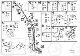 23241 Working hydraulic, dipper arm cylinder on boom. EC210C, Volvo Construction Equipment