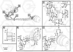 87351 Turning joint line, turning joint to travel motor EC460C, Volvo Construction Equipment