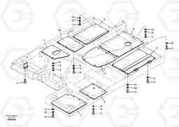 44401 Hatches under engine, hydr.pumps, cooler, m.valve and fuel tank. EC210B, Volvo Construction Equipment