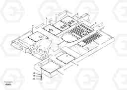 77073 Hatches under engine, hydr.pumps, cooler, m.valve and fuel tank. EC290B SER NO INT 13562- EU & NA 80001-, Volvo Construction Equipment