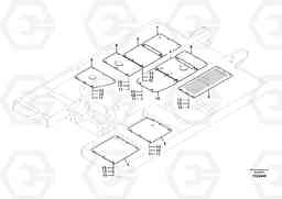 75049 Hatches under engine, hydr.pumps, cooler, m.valve and fuel tank. EC210C, Volvo Construction Equipment