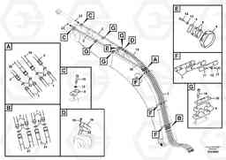 29167 Working hydraulic, dipper arm cylinder on boom. EW180C, Volvo Construction Equipment