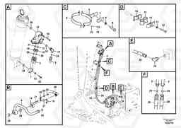 56525 Working hydraulic, 2nd boom cylinder on adjustable boom EC240C, Volvo Construction Equipment