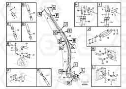 38889 Working hydraulic, dipper arm cylinder on boom. FC2121C, Volvo Construction Equipment