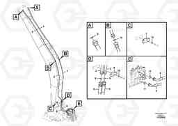 38890 Working hydraulic, dipper arm cylinder on boom. FC2121C, Volvo Construction Equipment