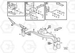 12204 Brake line, valve body - accumulators - accumulator - footbrake valve L150E S/N 10002 - 11594, Volvo Construction Equipment