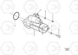 43768 Starter motor with assembling details L110E S/N 1002 - 2165 SWE, 60001- USA,70201-70257BRA, Volvo Construction Equipment