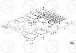 74362 Hatches under engine, hydr.pumps, cooler, m.valve and fuel tank. EC240B SER NO INT 12641- EU & NA 80001-, Volvo Construction Equipment