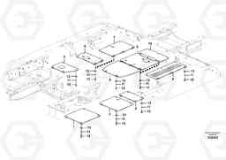 72676 Hatches under engine, hydr.pumps, cooler, m.valve and fuel tank. FC2421C, Volvo Construction Equipment