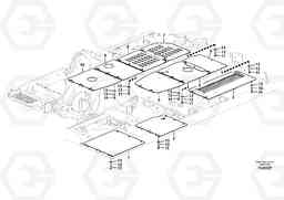 80996 Hatches under engine, hydr.pumps, cooler, m.valve and fuel tank. EC160C, Volvo Construction Equipment