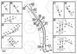 80794 Working hydraulic, dipper arm cylinder on boom. FC3329C, Volvo Construction Equipment