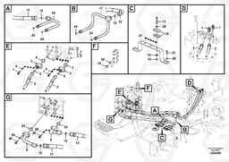 80555 Hydraulic system, control valve to boom and swing ECR145C, Volvo Construction Equipment