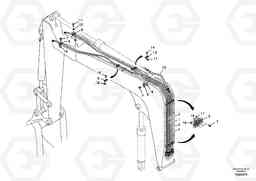 34596 Working hydraulic, dipper arm cylinder on boom. EC55B, Volvo Construction Equipment