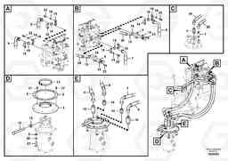 56131 Turning joint line, control valve to turning joint EC140C, Volvo Construction Equipment