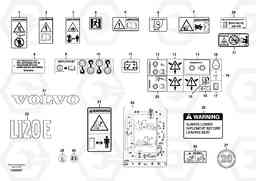 6015 Illustrations of sign plates and decals L120E S/N 16001 - 19668 SWE, 64001- USA, 70701-BRA, Volvo Construction Equipment