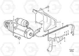 87057 Starter motor with assembling details EW140C, Volvo Construction Equipment