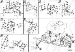 102716 Servo system, control valve piping. EW160C, Volvo Construction Equipment