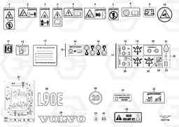 20550 Illustrations of sign plates and decals L90E, Volvo Construction Equipment