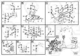 106788 Servo system, control valve piping. ECR235C, Volvo Construction Equipment